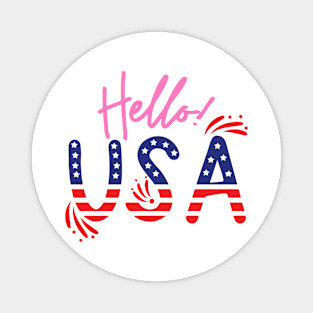 Hello USA Magnet